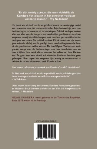 Het boek van de lach en de vergetelheid - achterkant