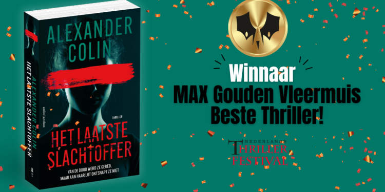 Alexander Colin wint MAX Gouden Vleermuis Beste Thriller Award